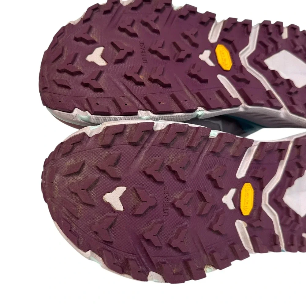 HOKA One One TenNine‎ GTX Womens Hiking Boots Trail Vibram Lug Mauve Teal 9.5